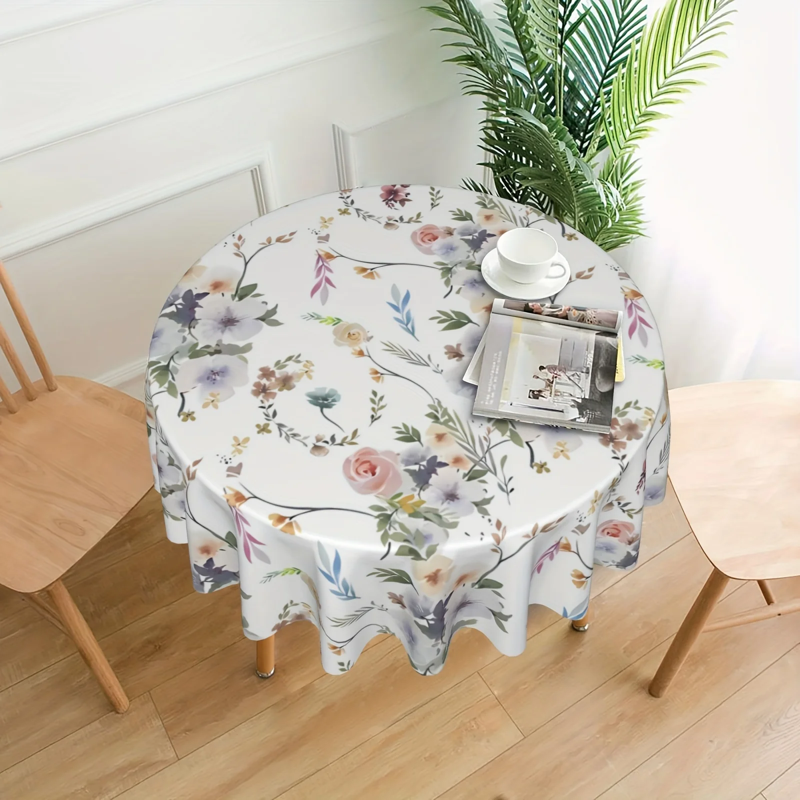 

1 шт., скатерть из полиэстера, скатерть для стола с цветочным узором на весну, скатерть для стола сезонного лета в свежем Стиле e, деревенская скатерть Reusa