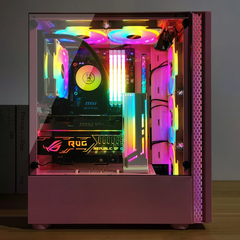 ARGB GPU Support Bracket-5V3-Pin Addressable LED Aluminum Anti-Sag Bar,Adjustable Height GPU Brace with Magnetic Base