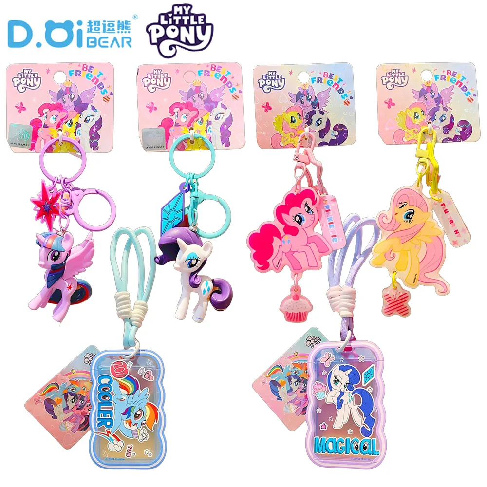 

Original My Little Pony Keychains Charming Rarity Rainbow Dash Charms Creative Backpack Ornaments Car Key Rings Holiday Gifts