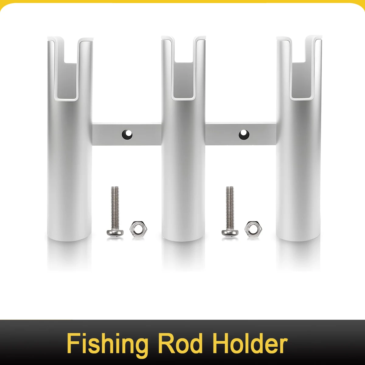 

3 Tube Fishing Rod Holder, 3 Link Wall-Mounted Rod Rack for Marine Boat Yacht Camper RV