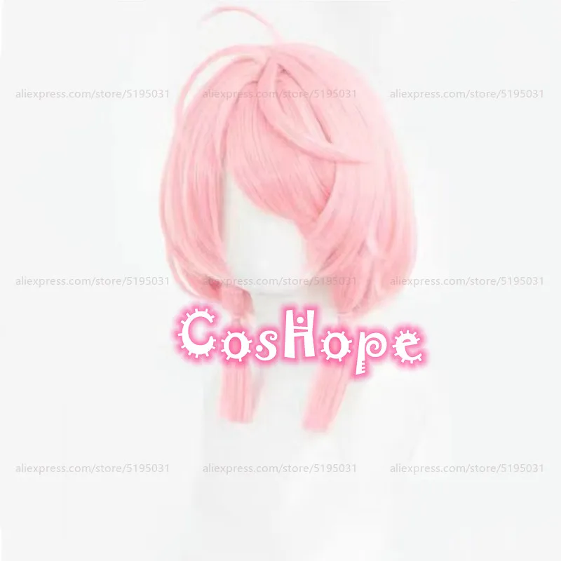 Taoqi parrucca Cosplay Unisex 40cm capelli medi lunghi parrucca rosa Cosplay Anime parrucche Cosplay parrucche sintetiche resistenti al calore