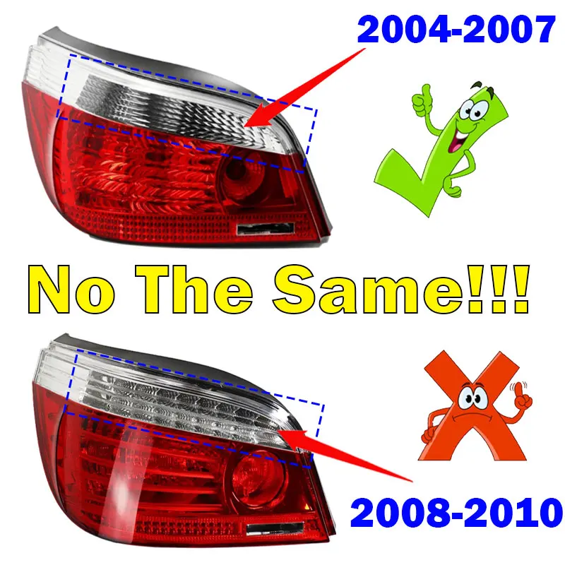 For BMW 5 Series E60 2004-2007 Car Rear Bumper Tail Lamp Brake Light Back Side Auto Taillights Housing 63217165737 63217165738