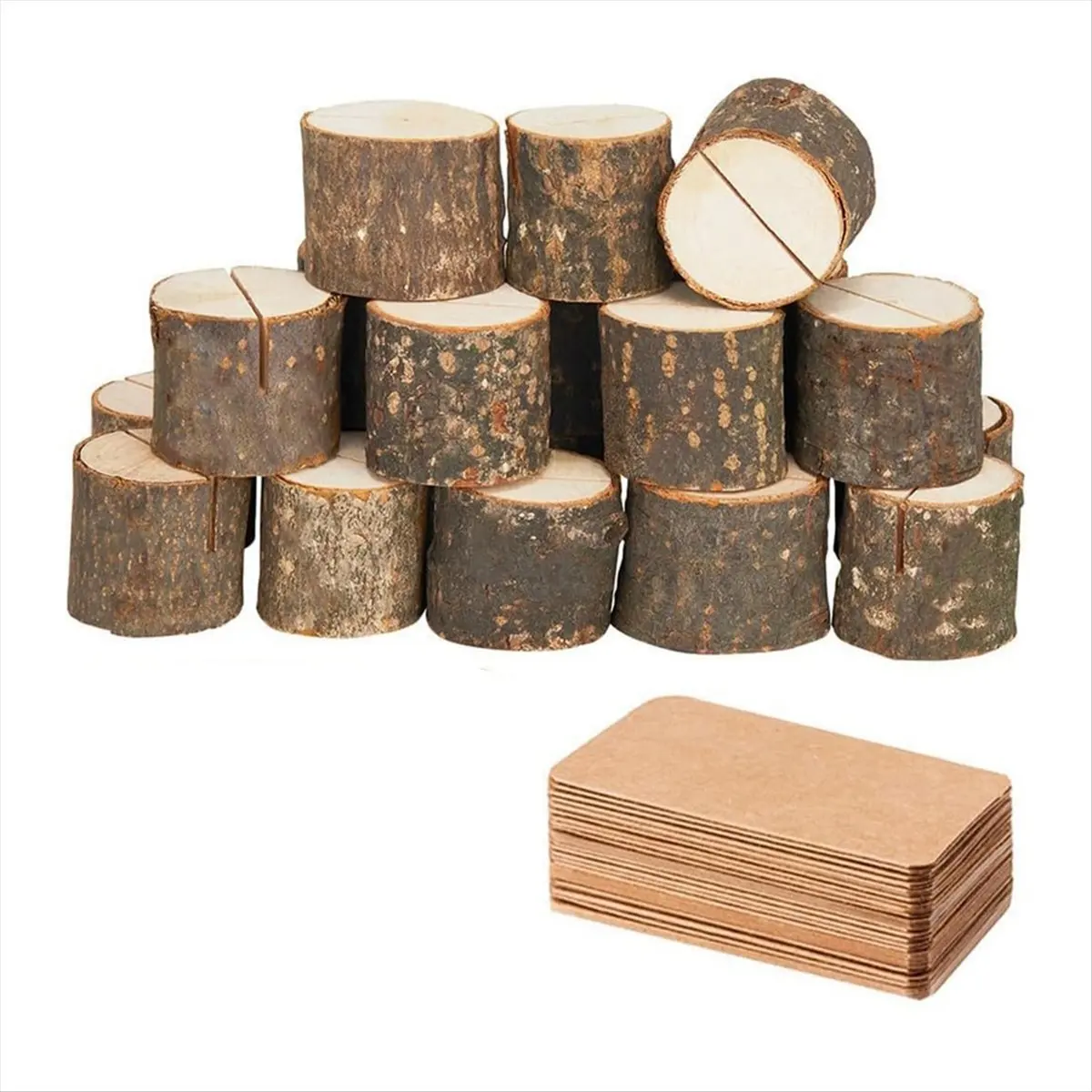 New 20Pcs Wooden Table Number Holders with 30Pcs Place Cards Picture Holders for Party, Wedding, and Memo Note Card Holders