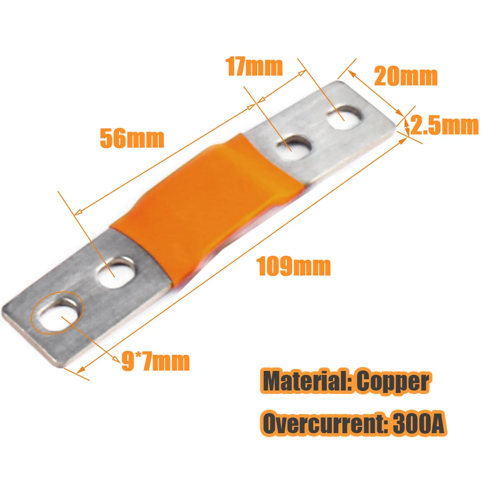 12V Lifepo4 Battery Flexible Busbar Copper Connecter 4 Holes Busbar EVE 280K Double-hole Bus bar for EVE 280K 310Ah 304A Lifepo4