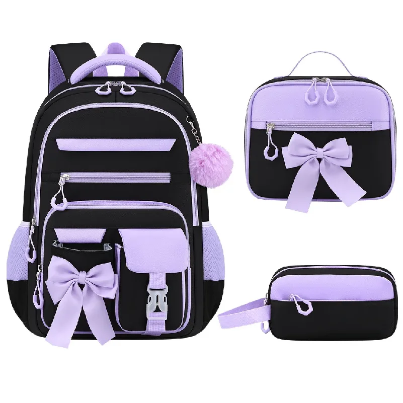 Cute Student Backpack 3pcs/set Primary Schoolbag Rabbits and Quicksand Kawaii Student Backpack Teenage Girls Handbag Rucksack