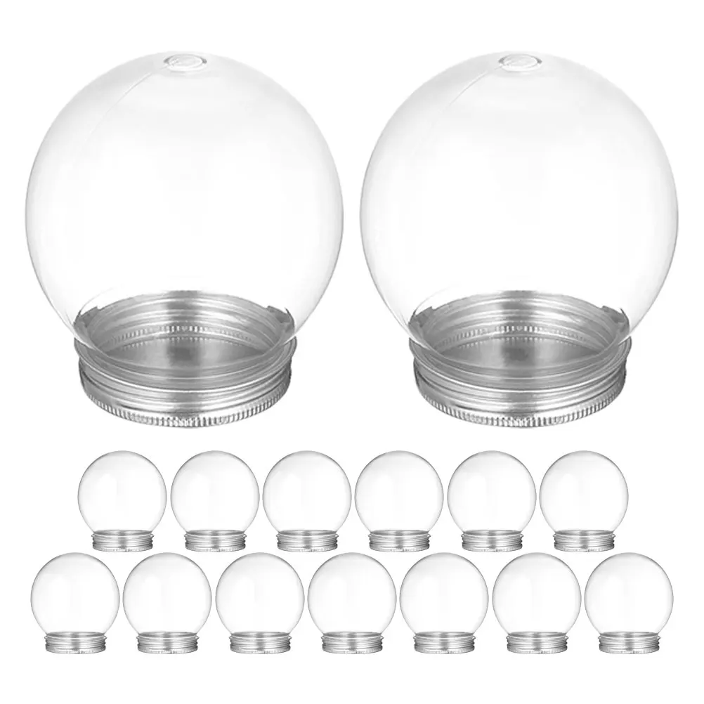 

9 Pcs Candy Bottle Clear Snow Balls with Screw off Caps Globes Containers Transparent Diy Child