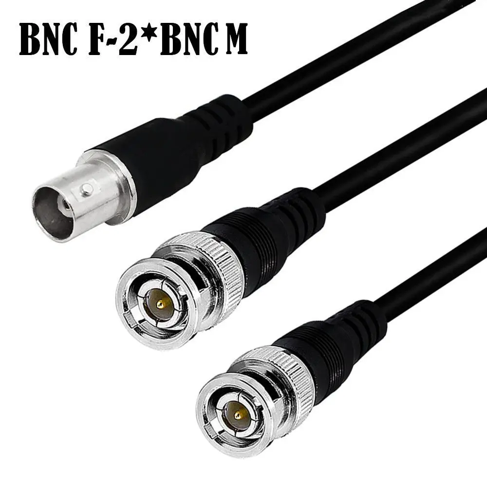 BNC Cable 1 Male to 2 Way BNC Female Q9 Cord Connector Adapter For Adapter Extension Wire For CCTV Camera