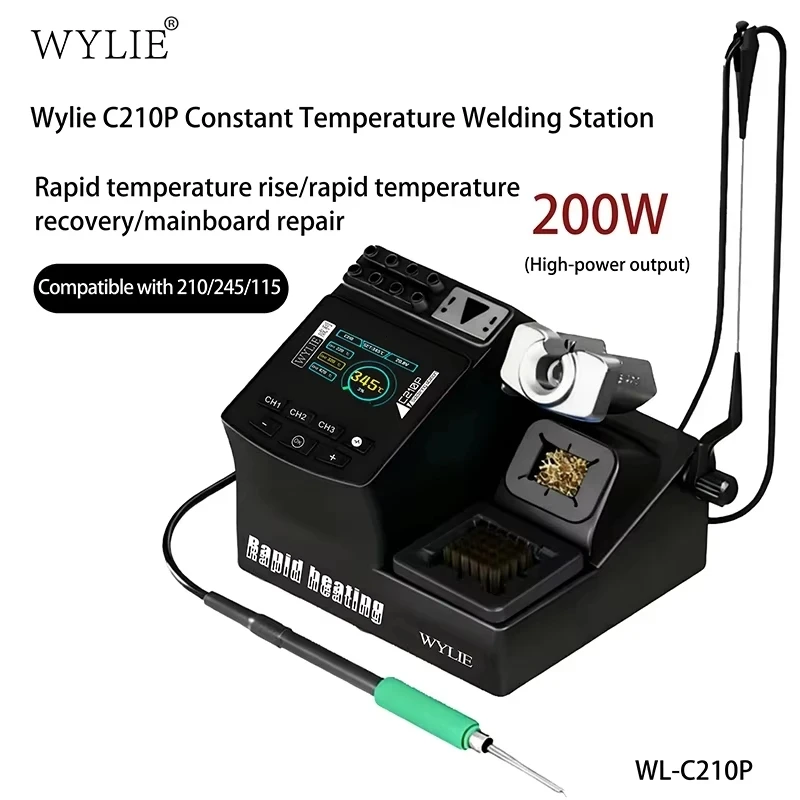 WYLIE C210P Intelligent Soldering Station,Fast Heating/Recovery,Compatible with 210/245/115 Handle,for Motherboard & Chip Repair