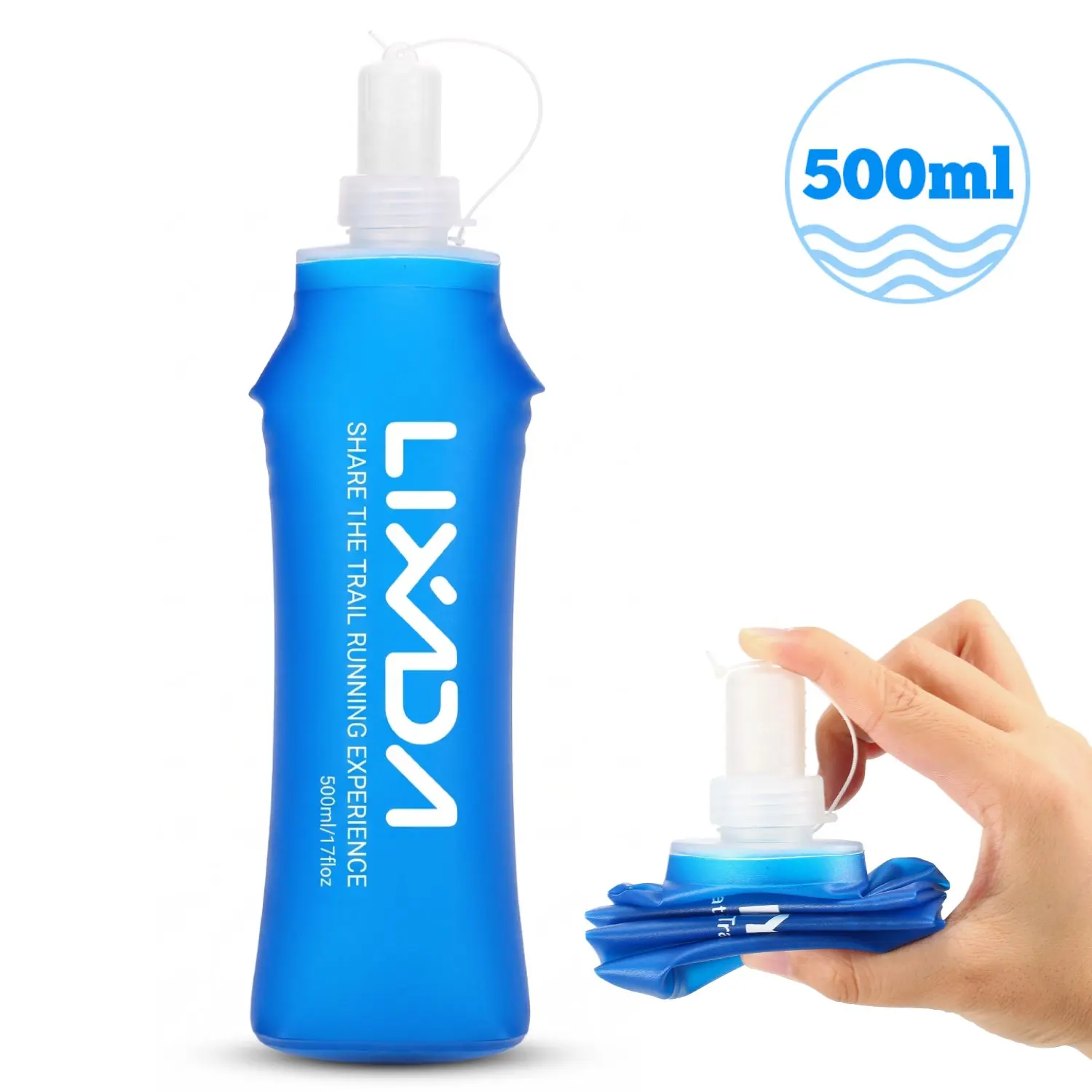 500ml / 300ml Outdoor Sport Camping Lauf- und Fahrrad-Softflasche Faltbare TPU-Softflasche Wasserbeutel