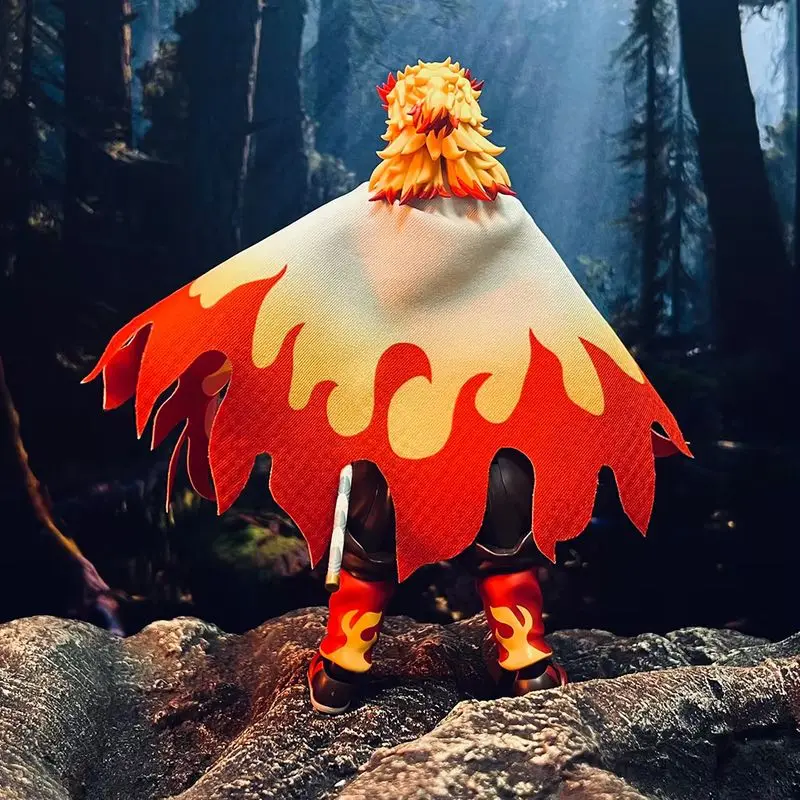 جديد فقط عباءة Shf 1/12 مقياس شيطان القاتل Rengoku Kyoujurou القماش عباءة كيب شال نموذج ل 6 بوصة ألعاب شخصيات الحركة الهدايا #4