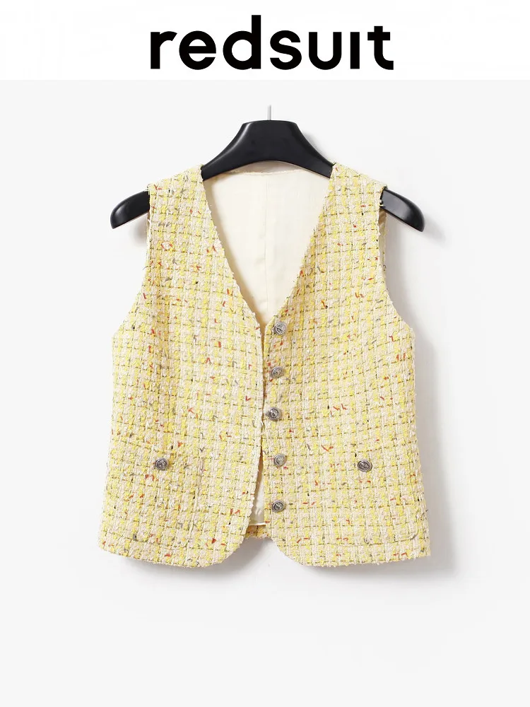 New Stacked fashion short slim fit V-neck thin vest summer Custom size