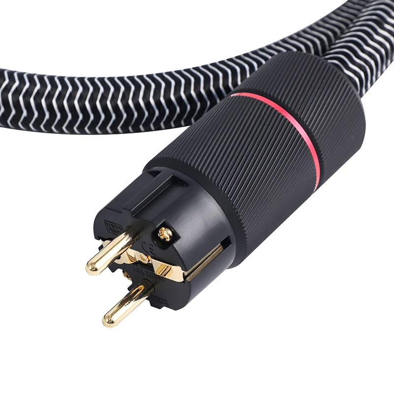 Audiomeca  hifi power cable 4 square conductors US EU gold plated plug