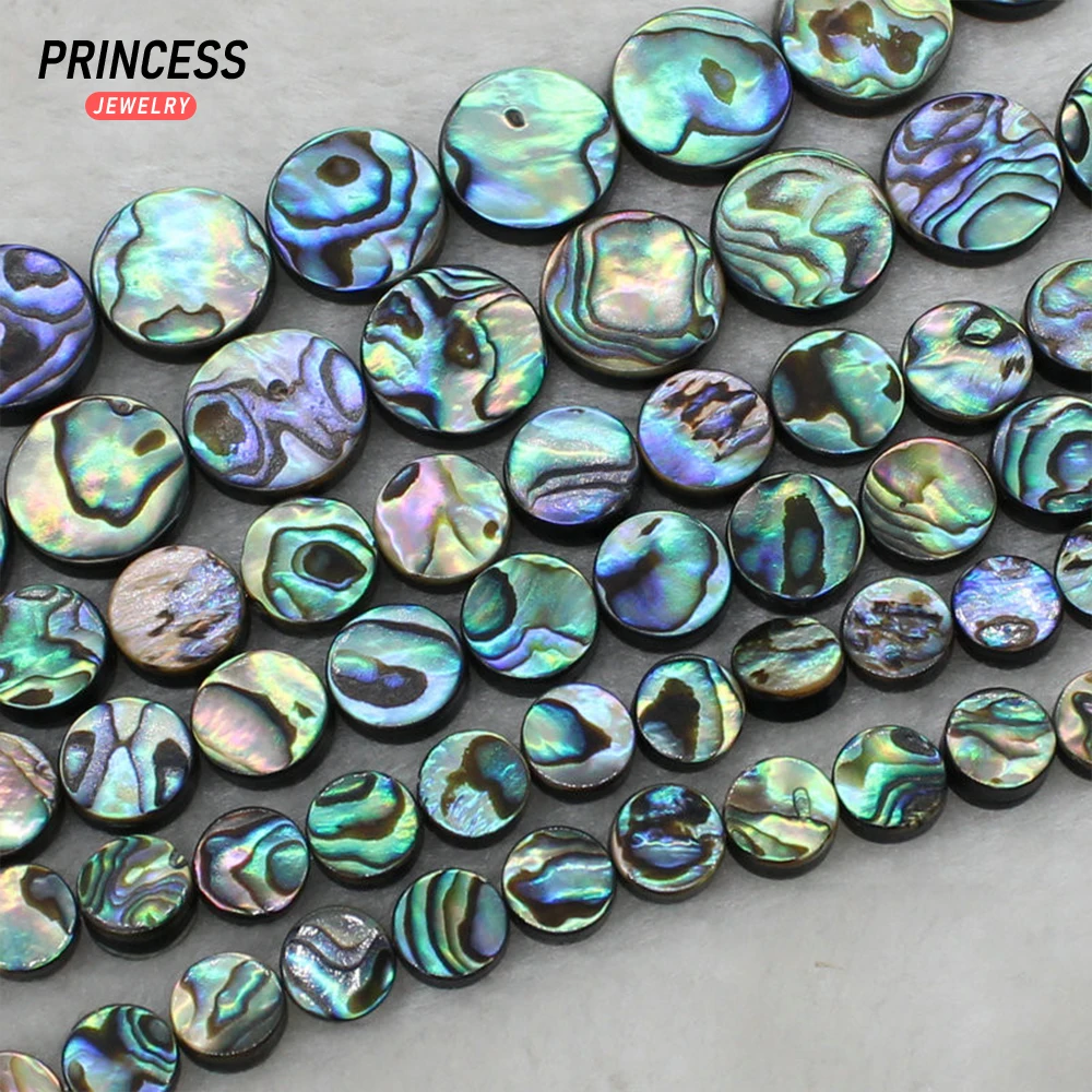 A+++ Natural Abalone Shell Coin Beads 5-10mm Loose Beads for Jewelry Making EarrRing Bracelets DIY Accessories Wholesale