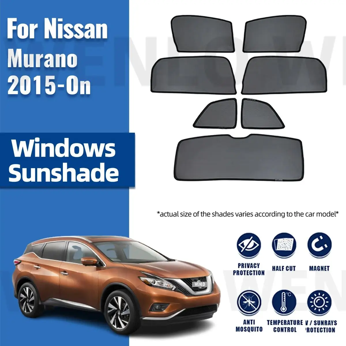 

For Nissan Murano Z52 2015-2024 Car Sunshade Shield Magnetic Front Windshield Frame Curtain Rear Side Window Sun Shades Visor