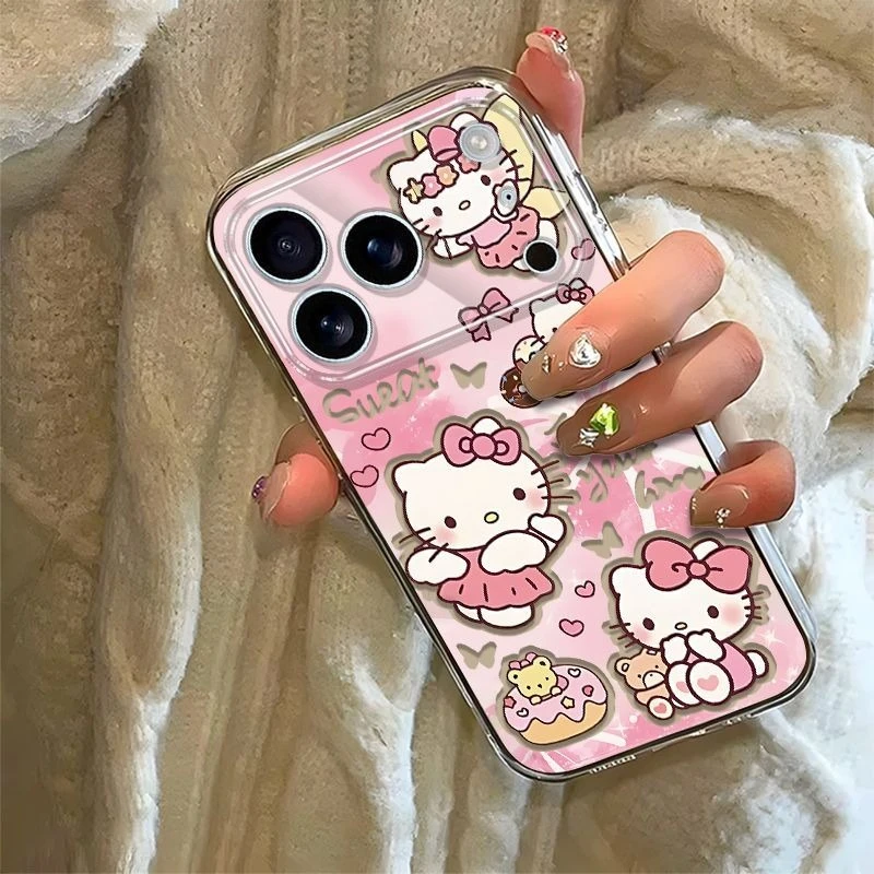 

Hello Kitty Phone Case for IPhone 17 Pro Max 17 Air 16 Pro Shockproof Case for IPhone 15 14 Apple 13 Kawaii KT Cat Pink Case