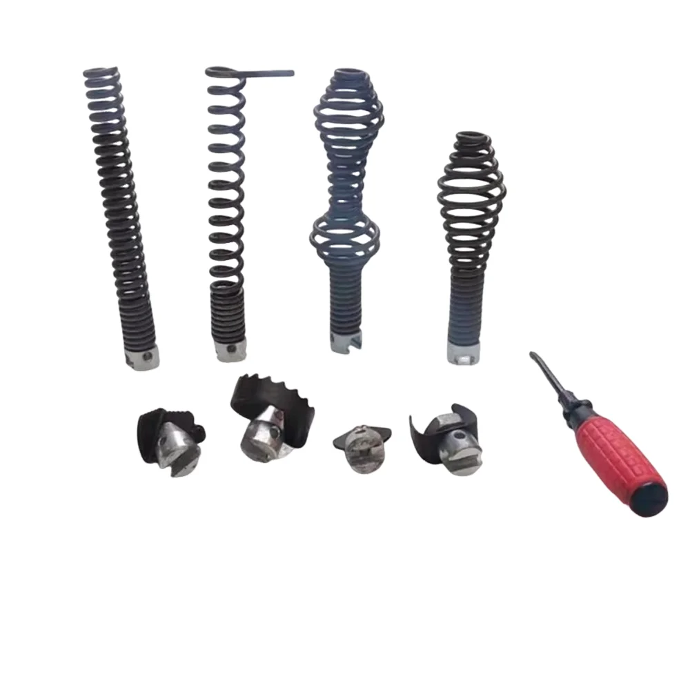 

Sewer Snake Machine Accessories Soft Shaft 16mm 8pcs/PK Straight Bulb Restrieving Auger Blade Grease Sawtooth Cutter Pipe Clean