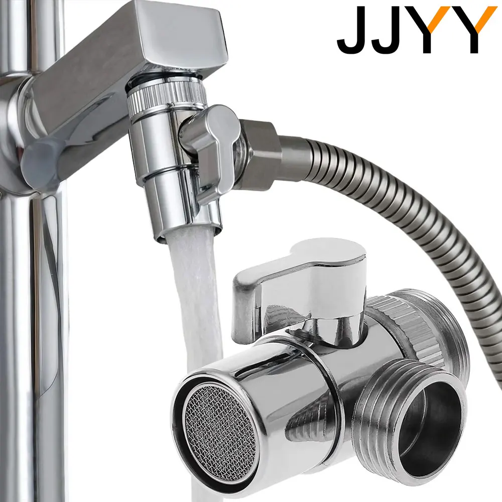 JJYY Faucet Diverter Valve Adapter, Switch Faucet Adapter Aerator Valve Diverter To Connect Washing Machine, Shower Garden Hose