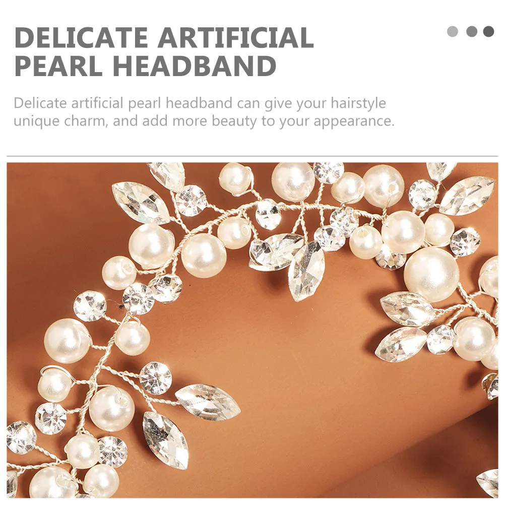 

Artificial Pearl Wedding Headband Bridal Hair Accessory Shiny Bride Headpiece Bridesmaid Party Headdress Women Headband