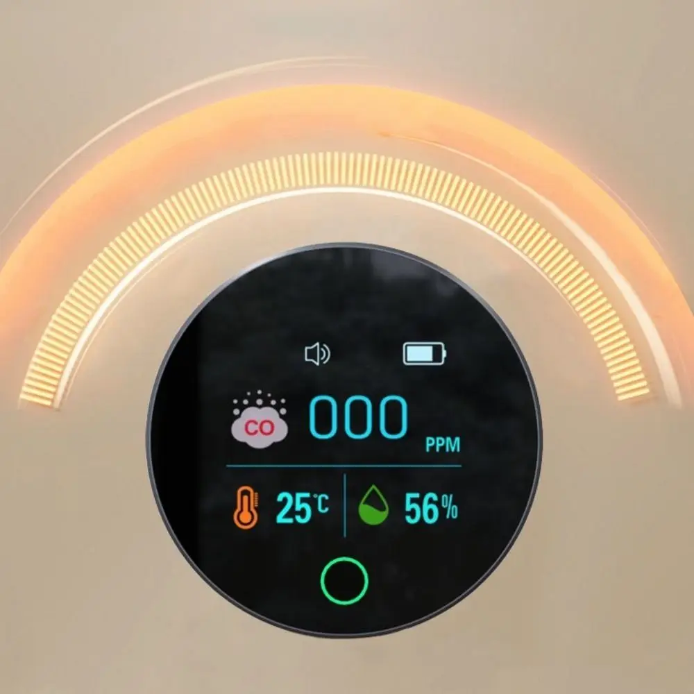 

Портативный детектор угарного газа 3 в 1, детектор воздуха с магнитным всасыванием CO, 1000 мАч, монитор качества воздуха и влажности, путешествия