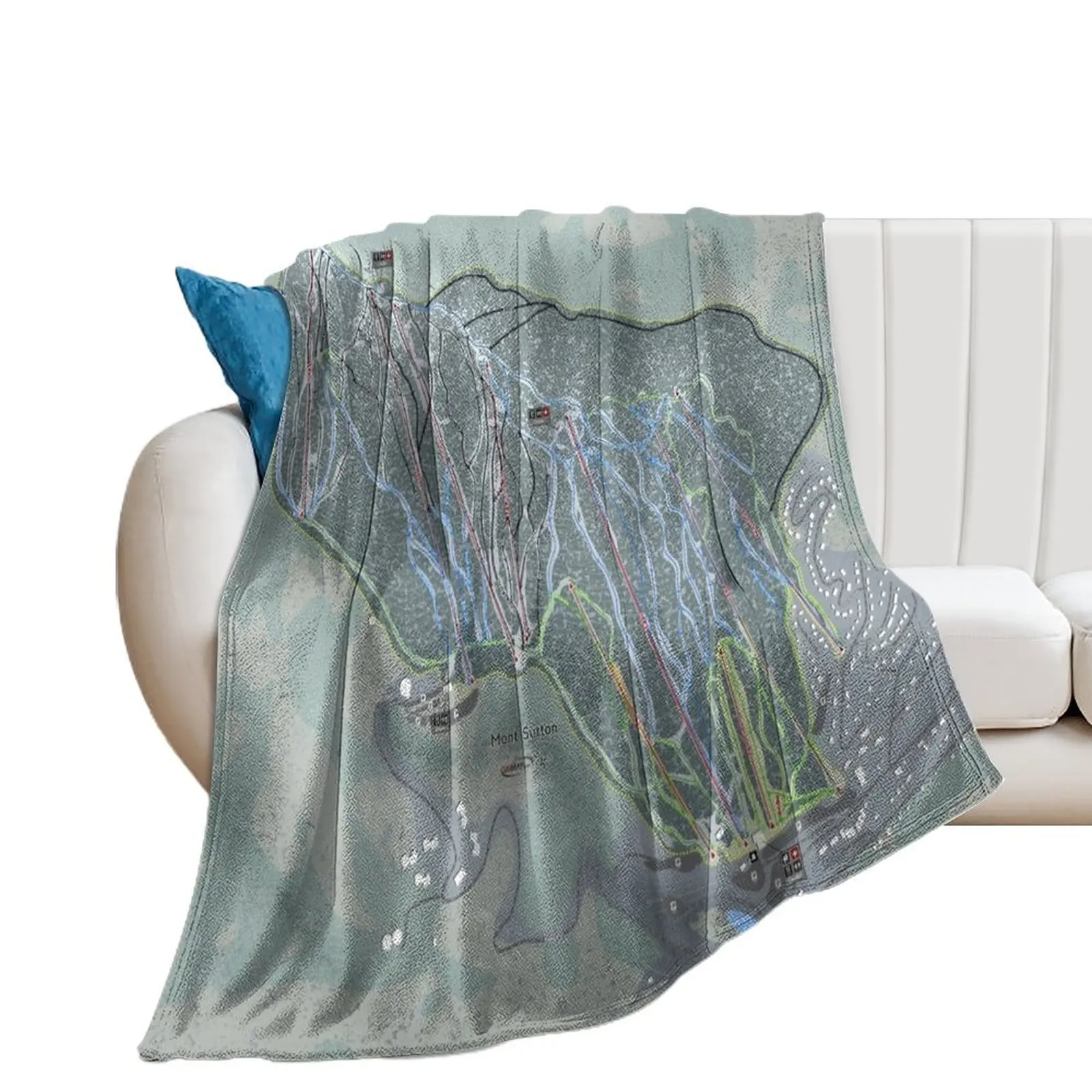 

Mont Sutton Resort Trail Map Throw Blanket Stuffeds Giant Sofa Furrys Blankets