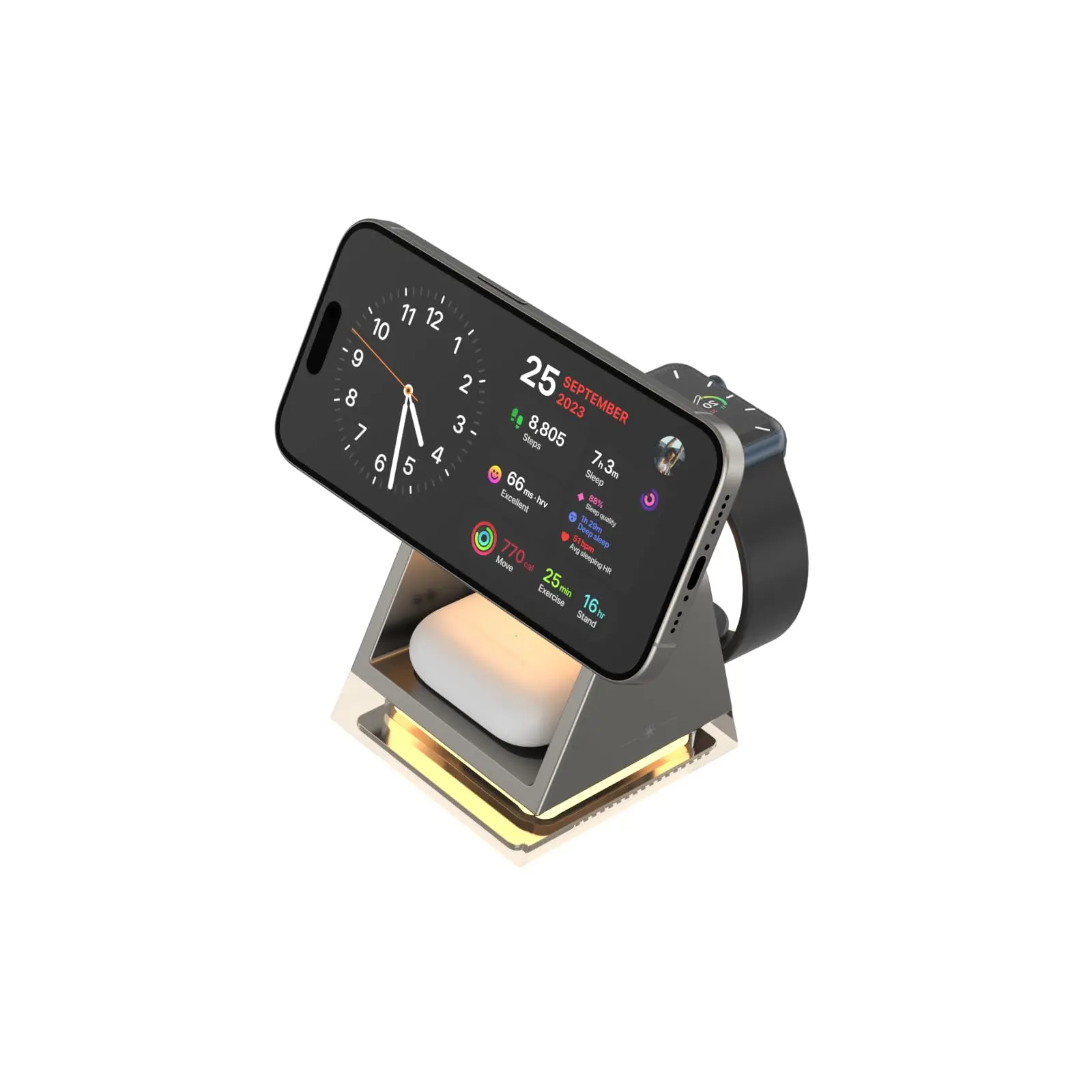 

3 in 1 Magnetic Wireless Charger Stand for IPhone/iWatch/AirPods 2/3/Pro/Samsung Galaxy Buds, Fast Charging Station Travel Dock
