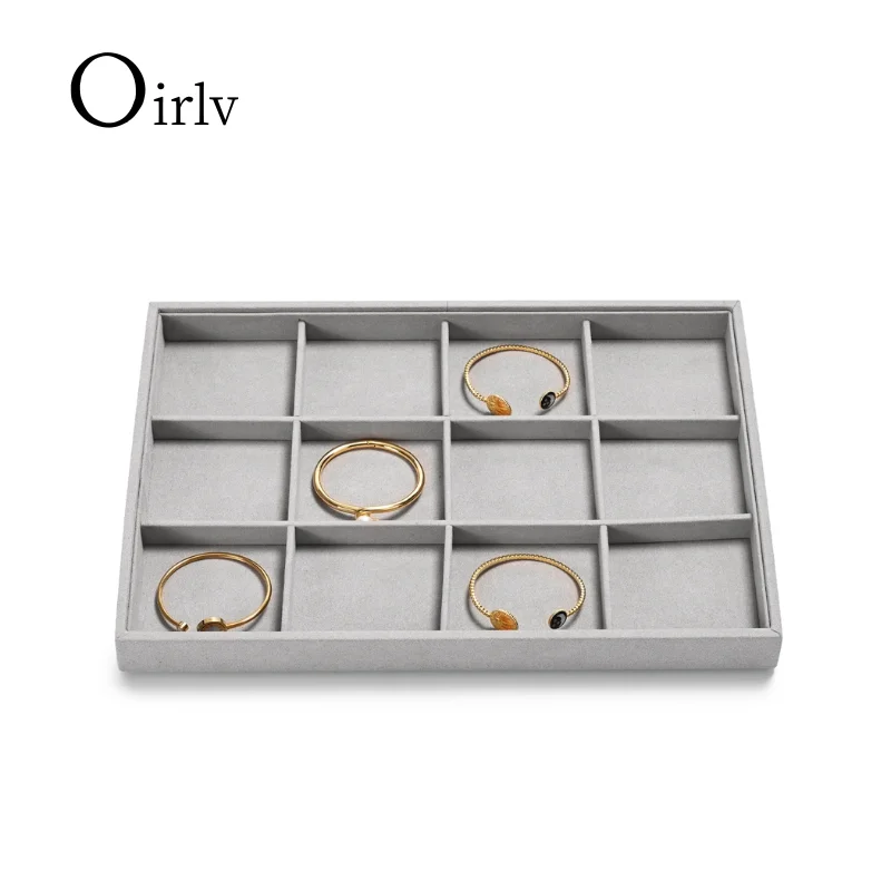 

Oirlv Elegant Velvet 12-Compartment Bracelet Display Tray:Premium Jewelry Organizer for Retail Showcasing & Home Storage Jeweler