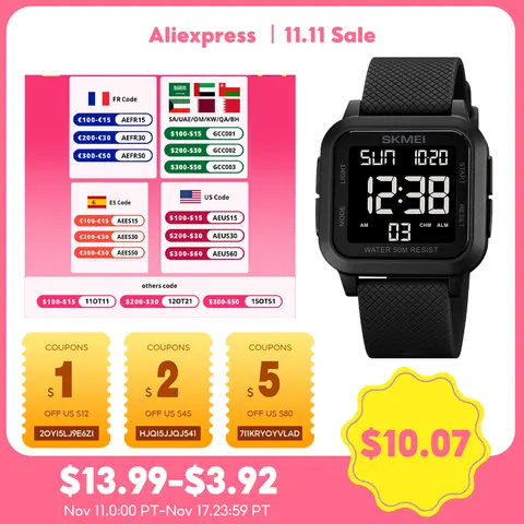 Outdoor Sport Watch Men Waterproof Alarm Chrono Digital LED Skmei