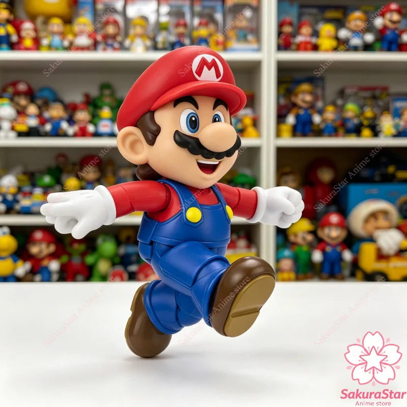 【En stock】Bandai Super Mario Bros, figura de acción SHF Mario original, kit de modelo, juguete coleccionable de anime para niños, regalo de cumpleaños