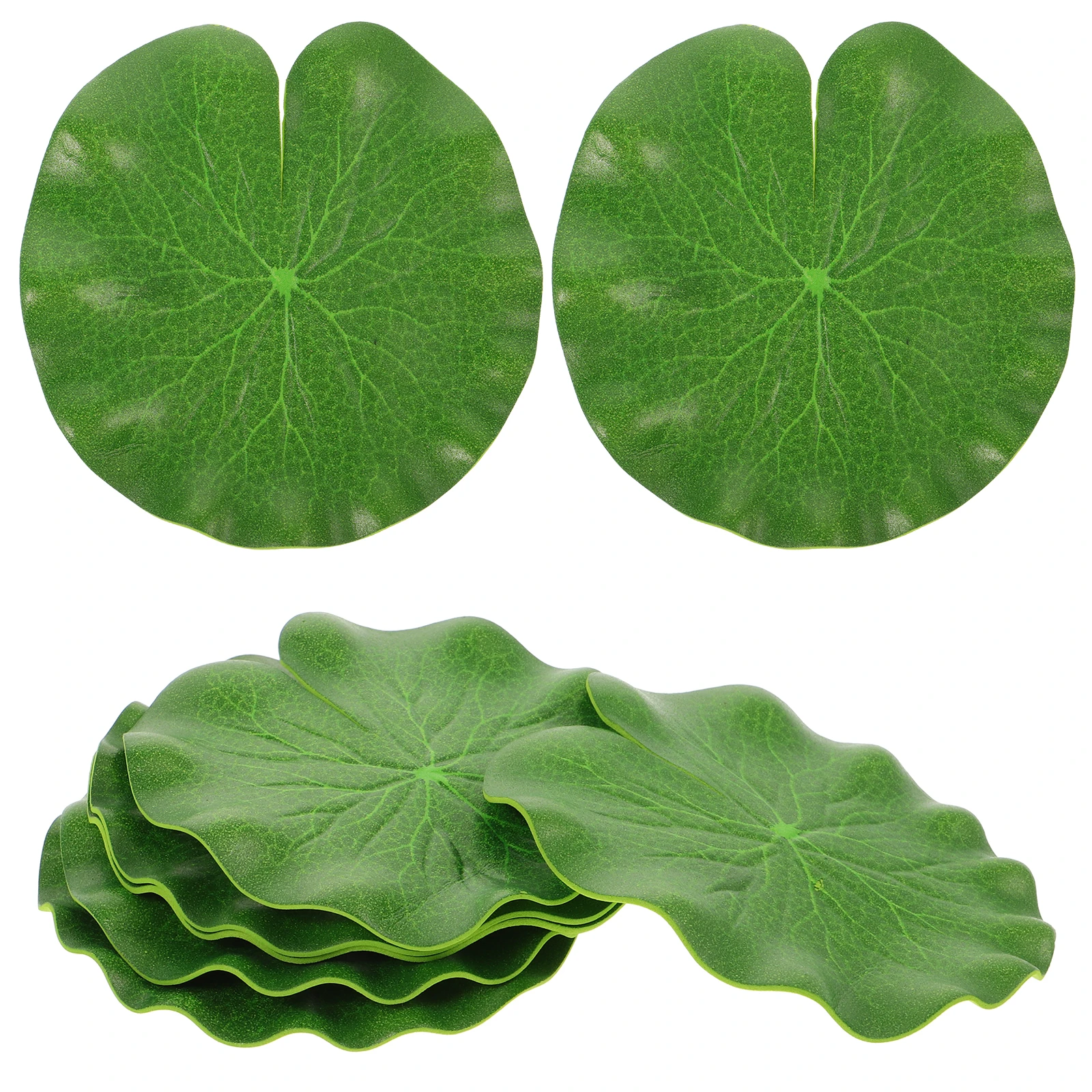 

6 pcs Pu Artificial Floating Lotus Leaves Pond Decor Fish Tank Foliage Green 10Cm For Aquarium Bathtub Stage Props