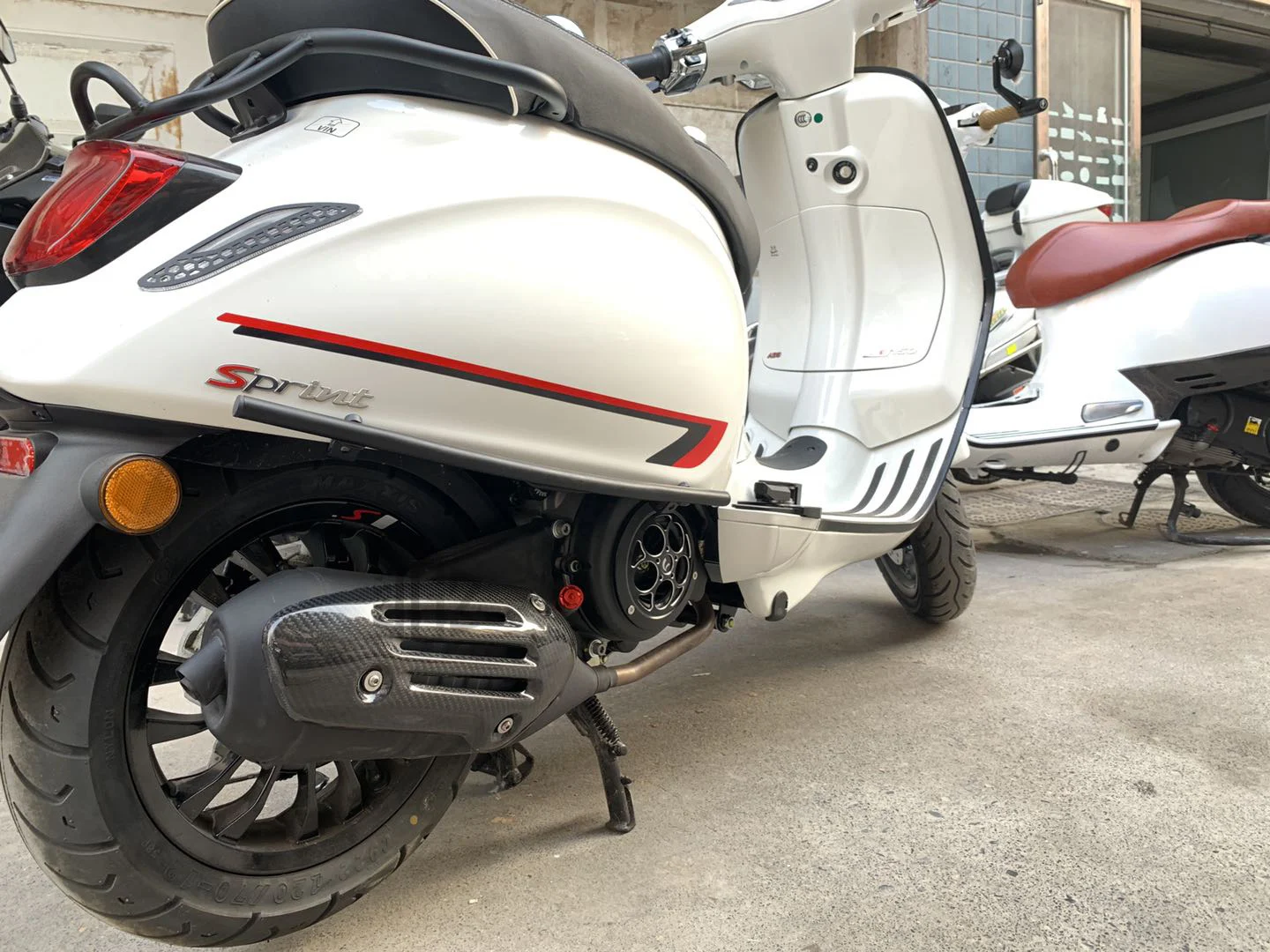 오토바이 실제 탄소 섬유 배기 파이프 머플러 커버, 절연 열 보호대 실드, VESPA SPRINT PRIMAVERA LXV 150 ABS