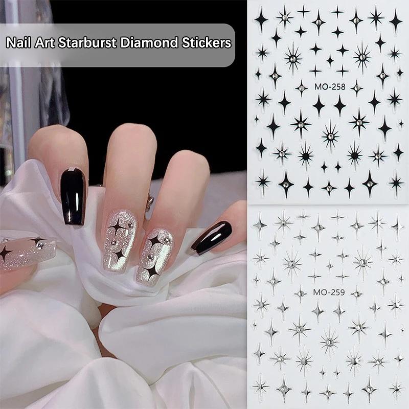 5d Relief Kawaii Crystal Diamond Star Nail Art Stickers Multi Mangxing Nail Decorations Self Adhesive Decals Accessories