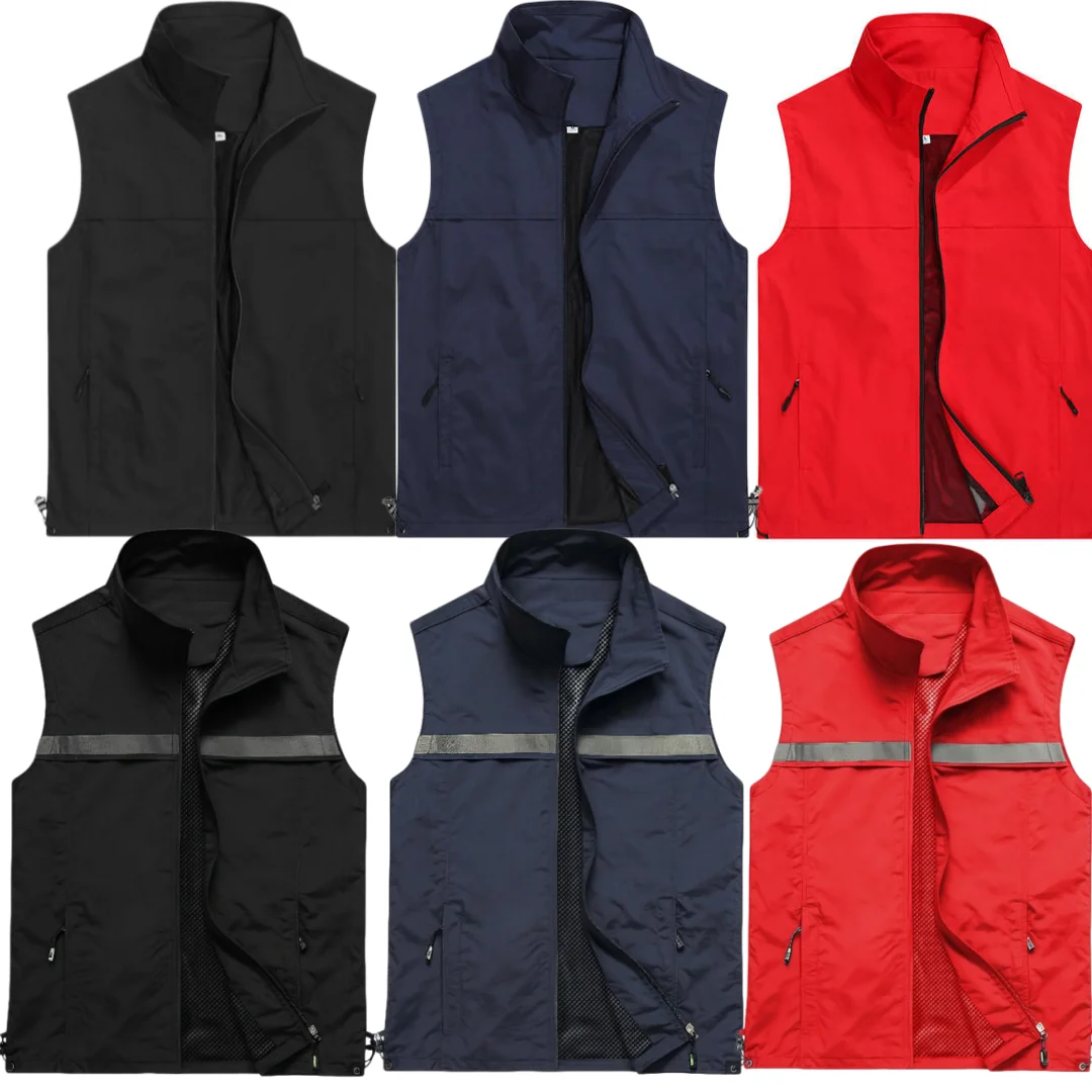 Customized Work Vests with printed LOGO Work clothes for emergency management Property management Photography Volunteers Vests