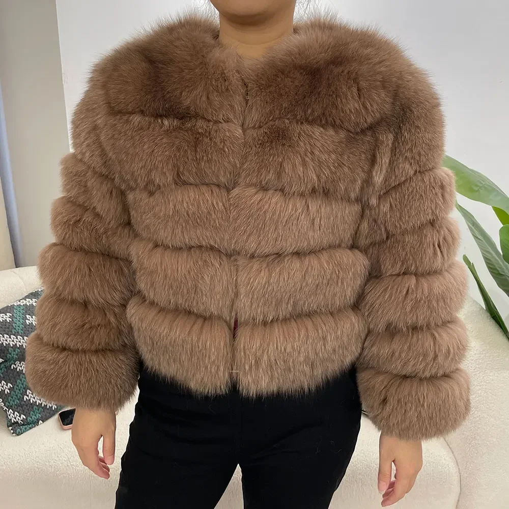 New Fur Jacket Raccoon Fur Jacket Fox Fur Coat Winter Real Natural Fur Coat Women Fox Fur Outerwear Thick Warm Luxury Female