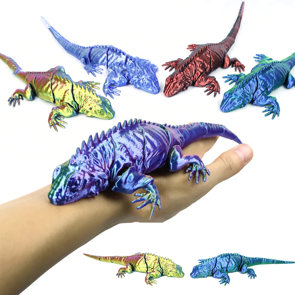 3D Printed Figures Lizards Multi-joint Model Toys Ornament Realistic Animal Decorations Relieving Desktop Novelty Toy Kids Gifts