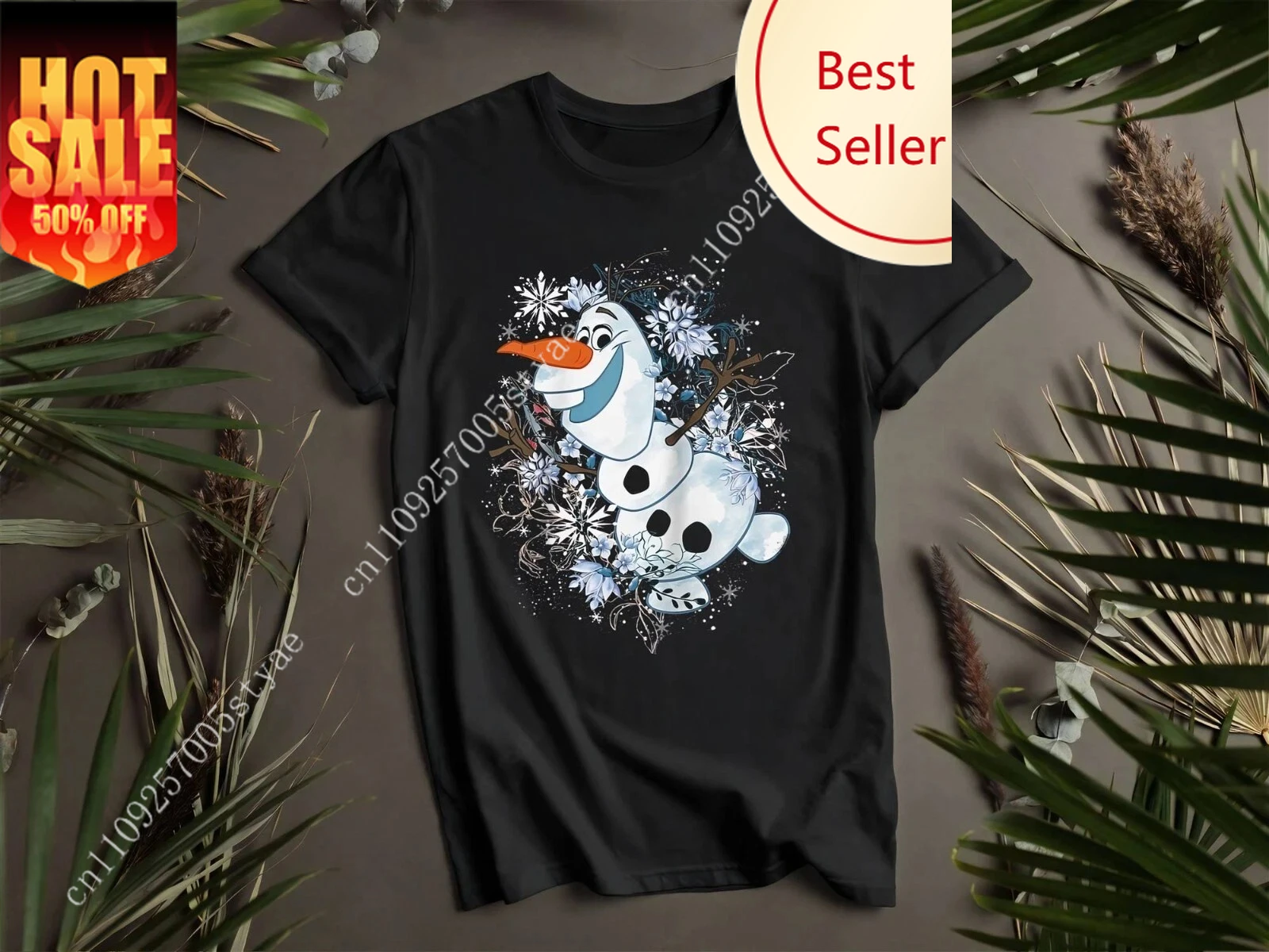 

2026 Disney Disney Frozen Olaf Snowflakes T-shirt T Shirt Men Women Unisex Tshirt