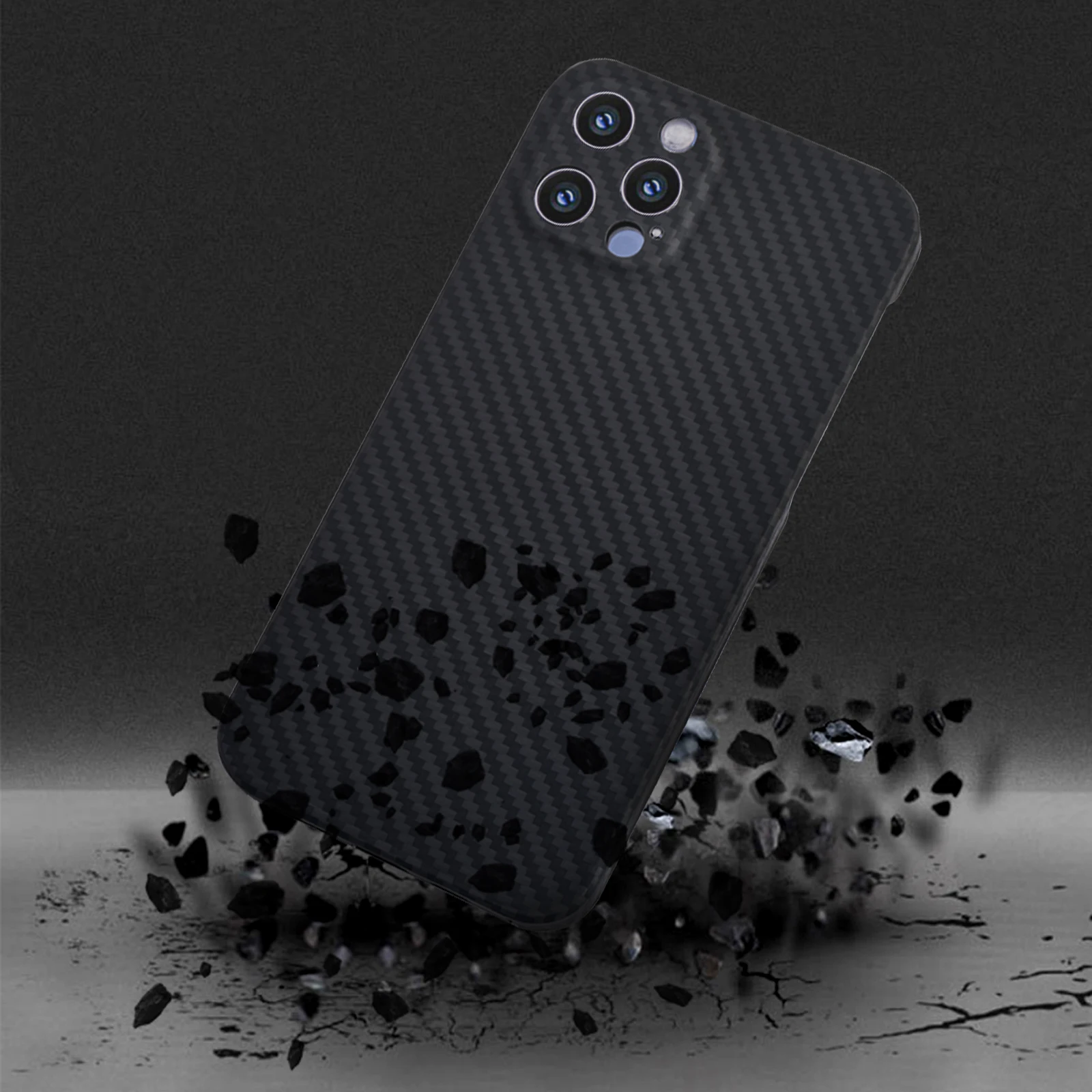 Luxury Business Semi-Packed Fine-Pored Carbon Fiber Phone Case Suitable For IPhone12Mini Pro Max