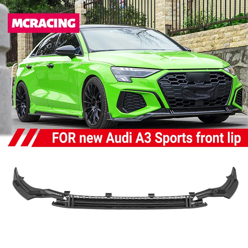 

3pcs Detachable Car Front Bumper Lip Deflector Lips Bumper Spoiler Splitters Body Kit Diffuser For Audi A3 S-line 2021-2022