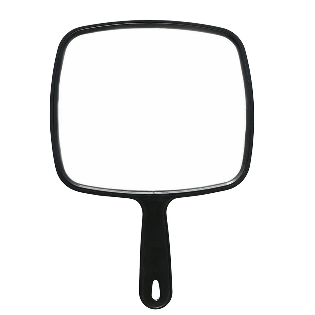 Professional Handheld Salon Barbers HairVanity Stools Black Hand Mirror with Handle Hand Black Hand Mirror for Home Salon