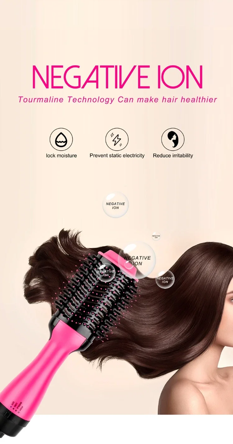 أدوات تصفيف الشعر بخطوة واحدة، فرشاة احترافية لصالونات التجميل الساخنة، مشط فرد الشعر، فرشاة هوائية لمجفف الشعر الكهربائي