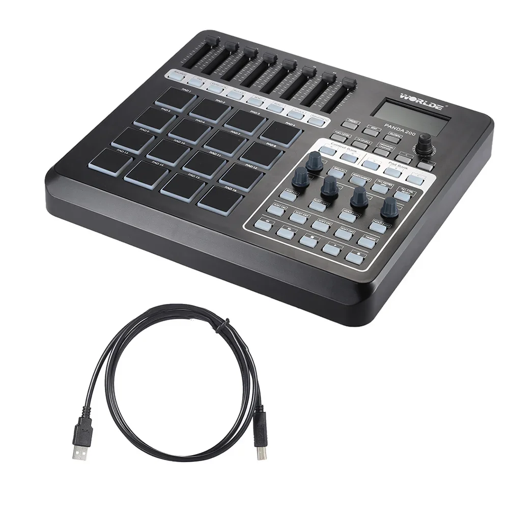 NEW World PANDA200 Portable USB MIDI Controller Keyboard Mini MIDI Pad Controller 16 drum pad with USB cable