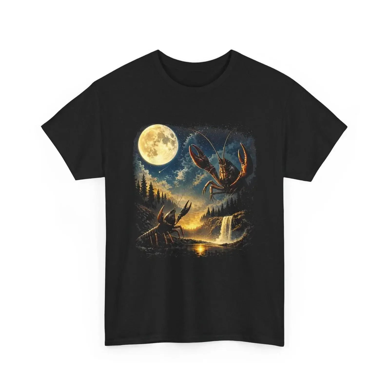 Crawfish Howling To The Moon T Shirt vintage Washed Stylish Unisex Comfortable graphic designer clothes Breathable fashion Soft