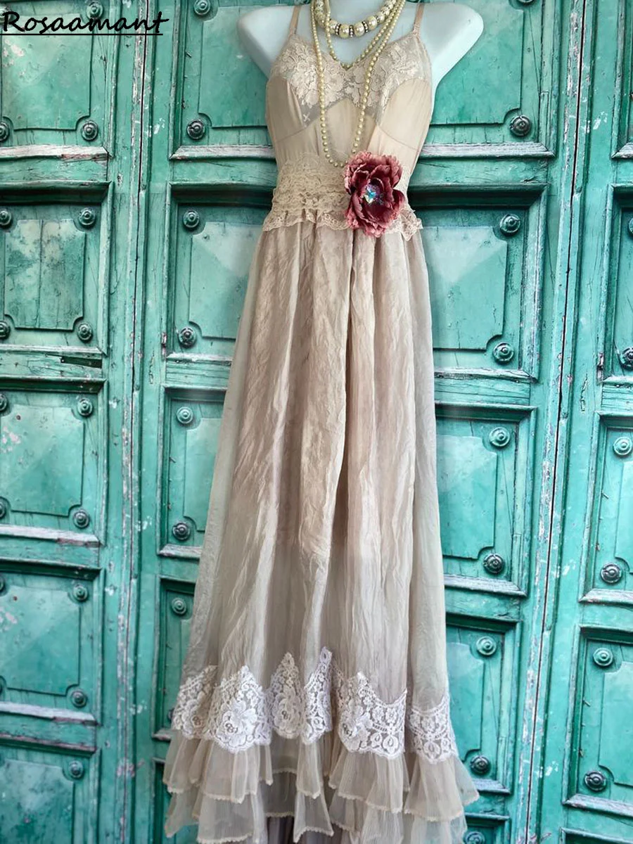 Bohemian Wedding Dresses V-Neck Appliques Lace A-Line Beach Princes Wedding Bridal Gown 2024 Plus Size