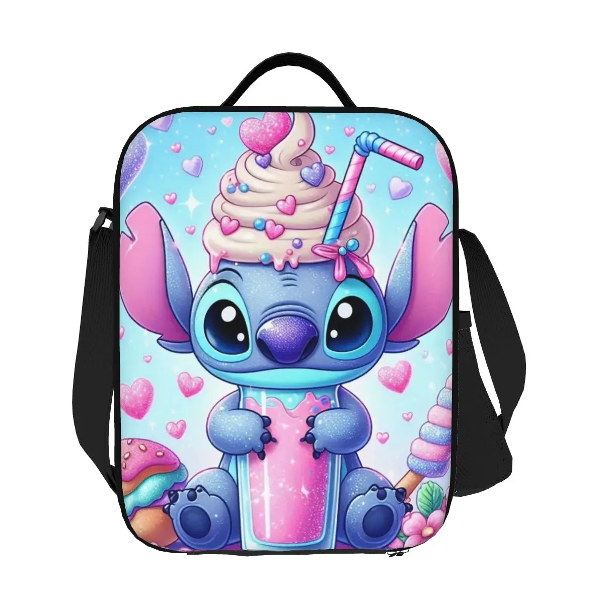 Custom Cute Stitch Lunch Bag Men Women Cooler Warm Insulated Lunch Boxes for Kids School