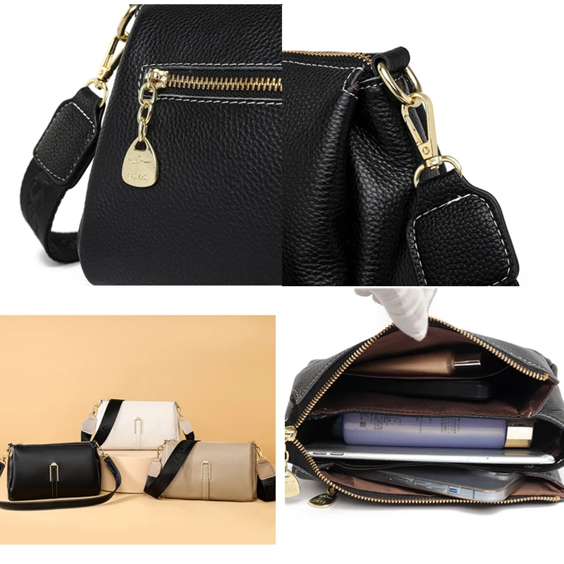 High Quality Cow Leather Ladies Handbag Fashion Luxury Female Messenger Shoulder Sac Women Genuine Leather Crossbody Bags Tote