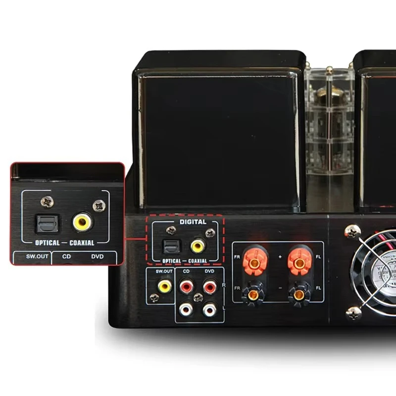 100W*2 Blueteeth Lossless Tube Amplifier Decoding Fever Tube Amp Hifi High-power Fiber Coaxial Speaker Sound Amplifiers