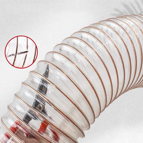 Imagen 2 del producto Manguera de recolección de polvo de PU transparente de 20-100 mm de diámetro interior para usar con colectores de polvo con puertos. Ideal para aspiradoras de tienda, 1-5 metros