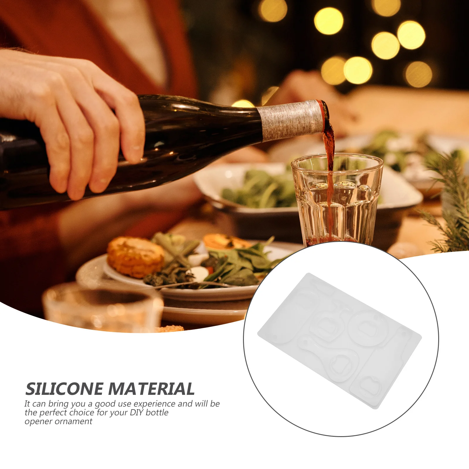 

1pc Silicone Beer Bottle Opener Mold Diy Craft Kit Reusable Epoxy Resin Mold For Bottle Opener Rings Screwdriver Set Kitchen Bar