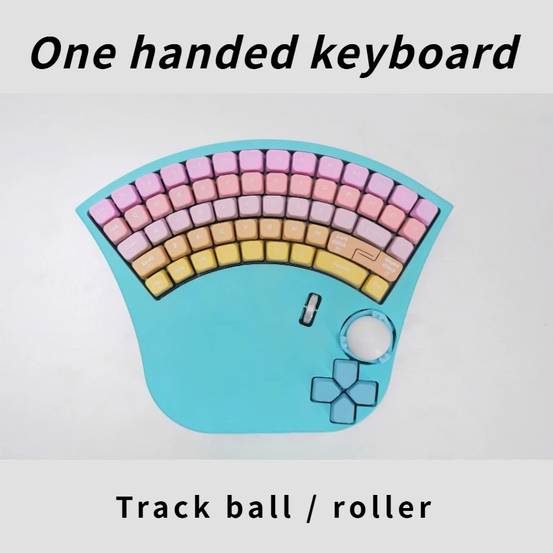 

Механическая клавиатура для одной руки с трекболом, фотоотверждаемая проводная одномодовая RGB-клавиатура для левой руки, эргономичная