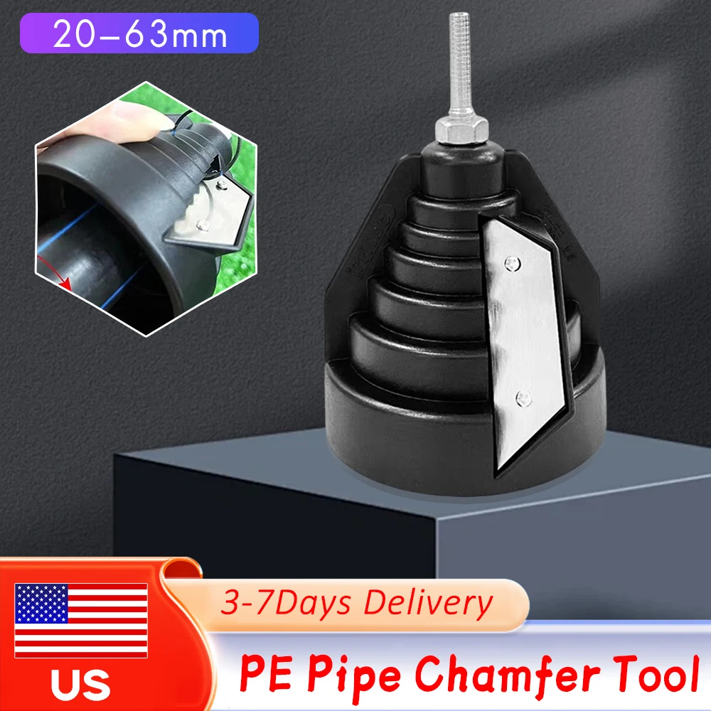 

Инструмент для снятия фаски и заусенцев с труб 20-63 мм, износостойкий конусный инструмент для труб из ПЭ, ПВХ, ПП, ПВДФ, простой в использовании, портативный, для подготовки пластиковых труб
