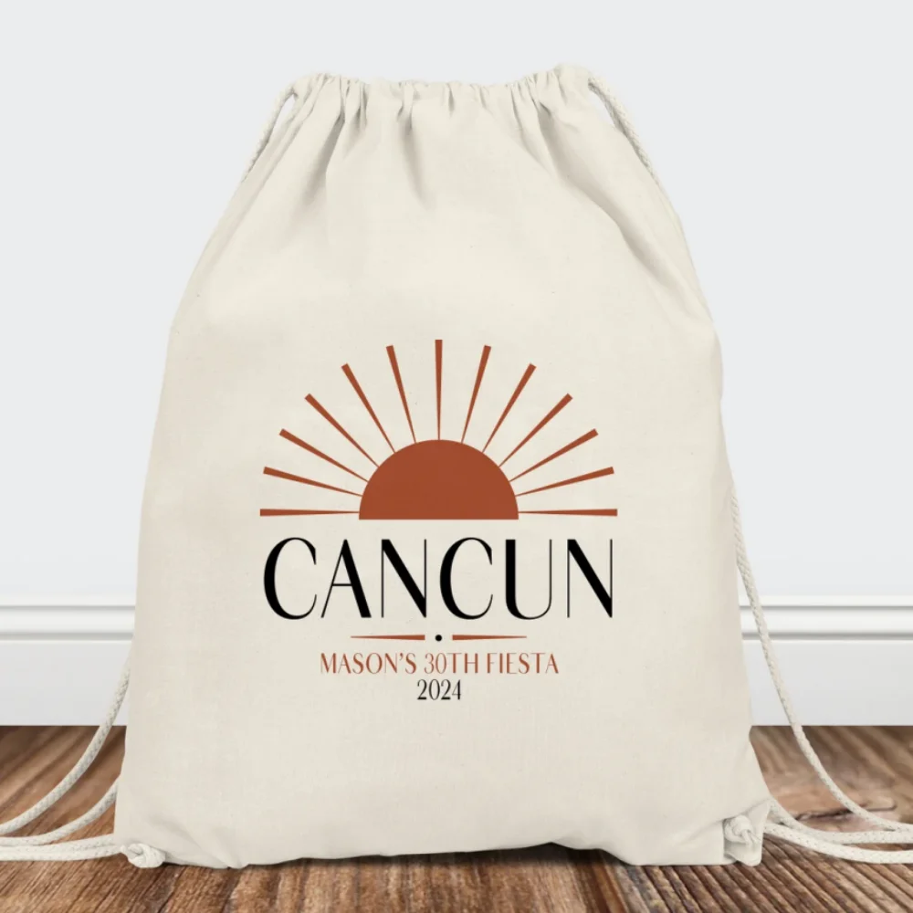 25 pcs  Gift Bags, Custom Welcome Bags for Cancun Trip, Wedding Favor Bags, Custom Bags with Sun, Bulk Party Favor Bags